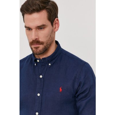 Polo Ralph Lauren pánská košile slim s límečkem button-down 710829443001 tmavomodrá – Zbozi.Blesk.cz