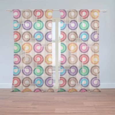 Sablio Záclony Barevné spirály: 2ks 150x250cm – Hledejceny.cz