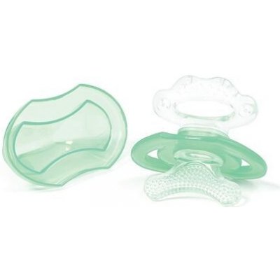 BabyOno silikonové bez BPA ve tvaru dudlíku s krytem zelená
