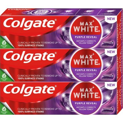 Colgate Max White Purple Reveal bělicí 3 x 75 ml – Hledejceny.cz