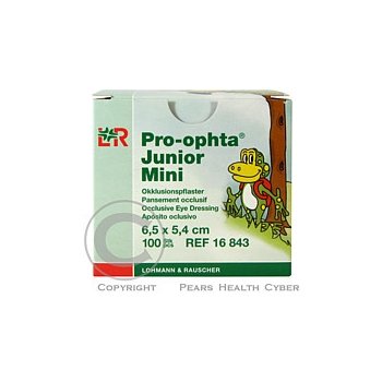 Okluzor náplast Pro-ophta Junior Mini 6.5 x 5.4 cm/100 ks