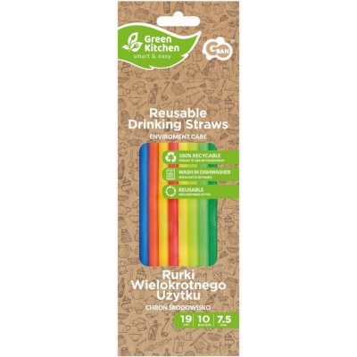 GoDan Opakovaně použitelná brčka různé barvy 75 x 190 mm – Sleviste.cz