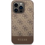 Pouzdro Guess 4G Stripe iPhone 14 hnědé – Zboží Živě