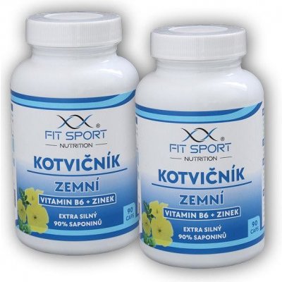 FitSport Nutrition Kotvičník zemní 90% + Vitamin B6 + Zinek 180 kapslí – Hledejceny.cz