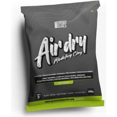 Green Stuff World Air Dry Foam Clay 250gr. Grey / Vzduchom schnúca penová hmota 250g – sivá GSW5395 – Zboží Mobilmania