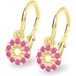 Soliter Dětské zlaté náušnice s fuchsiovými zirkony 239 001 00516 – Zboží Dáma