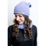 Italy fashion zimní set čepice a nákrčník MELÍR Modrorůžový melír – Sleviste.cz