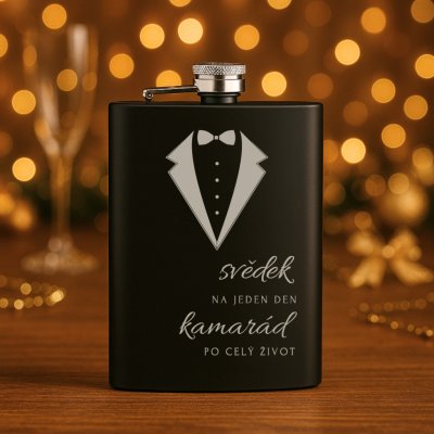 Placatka pro svědka smoking s motýlkem luxusní dárek pro kamaráda Černá - kamarád – Zbozi.Blesk.cz