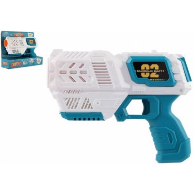 Bublifuk pistole s náplní plast 19cm na baterie v krabici 21x17x7cm – Zboží Mobilmania