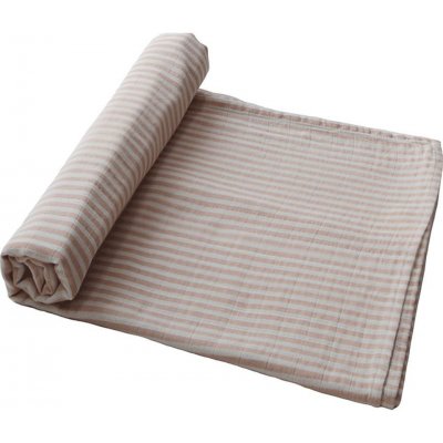 Mushie Muslin Swaddle Blanket Organic Cotton zavinovačka Natural Stripe – Hledejceny.cz