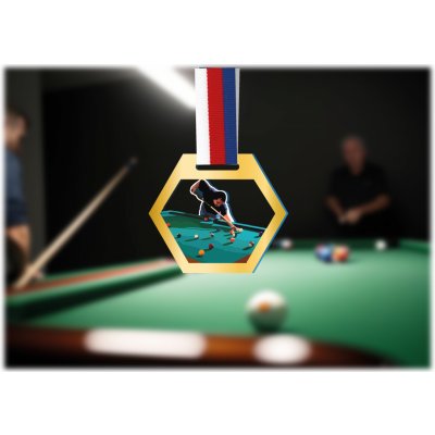 Akrylátová medaile Billiard Zlatá – Zboží Dáma