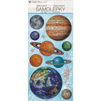 Anděl Přerov Samolepka na zeď hologramové planety, rozměry 40 x 18 cm – Hledejceny.cz