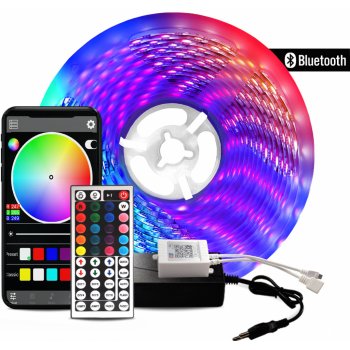 Aga LED pásek Bluetooth RGB 5m + ovladač + zdroj MR8001