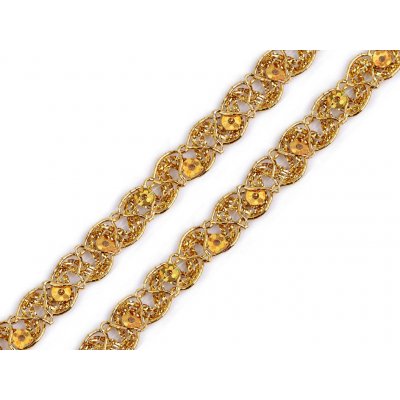 Leonský prýmek s flitry, střední, 2 zlatá – Sleviste.cz