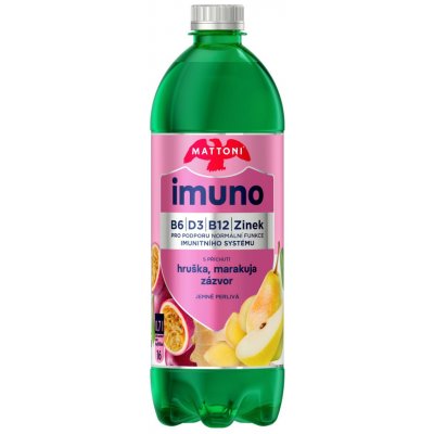 Mattoni Imuno Minerální voda hruška marakuja zázvor pet 6 x 0,7 l – Zboží Dáma