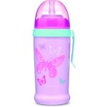 Canpol babies sportovní nevylévací hrneček se slámkou motýlek růžová 350 ml – Zboží Dáma