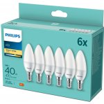 Philips 6x LED žárovka E14 Svíčka B35 4,9W = 40W 470 lm 2700K teplá bílá Essential – Hledejceny.cz