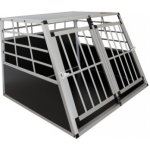 Juskys Přepravní box pro psy robustní a snadno udržovatelný 2 mřížkové dveře uzavíratelné hlinikový XL 96 x 91 x 70 cm – Zboží Dáma