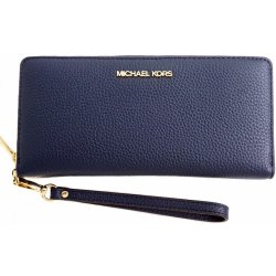 Michael Kors Jet set travel LG TRVL CONTINENTAL dámská kožená peněženka tmavě modrá zlatá