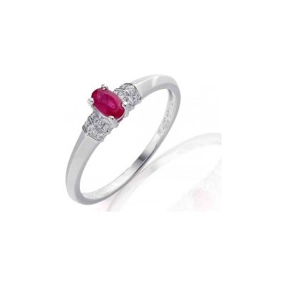Klenoty Budín prsten s diamantem bílé zlato briliant rubín 3861137 0 57 94 – Zboží Mobilmania