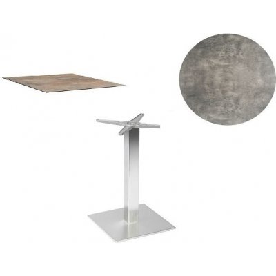 Stern Jídelní stůl Mailand, čtvercový 80x80x74 cm, rám lakovaný hliník vzhled nerezové oceli, deska HPL Silverstar 2.0 – Zboží Mobilmania