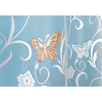Hotová oblouková žakárová záclona Motýl oranžový/ vzor 7514, 180x320cm – Zboží Mobilmania