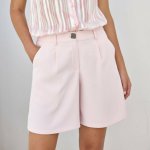 Splývavé široké šortky růžová pudrová – Sleviste.cz