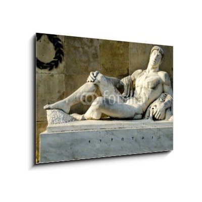 Skleněný obraz 1D - 100 x 70 cm - King Eurotas, from the monument of Leonidas, Thermopylae. King Eurotas, z památníku Leonidas, Thermopylae. – Zboží Mobilmania