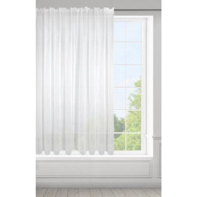 Hotová záclona LUCY bílá - s tunelem – Zboží Mobilmania