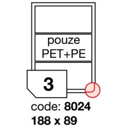 Rayfilm R0360.8024A čiré PET laser etikety 188x89mm 100 listů