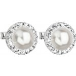 Pavona pecka s krystaly Swarovski a bílou perlou kulaté 31214.1 – Zboží Mobilmania