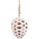 ANDĚL Dřevěná šiška s patinou na zavěšení 6 cm – Zboží Dáma