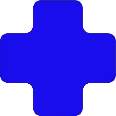 Samolepicí značení umístění palet WT-5210, tvar ''X'' – polyester, modrá, 150×150×50 mm, balení 25ks – Zbozi.Blesk.cz