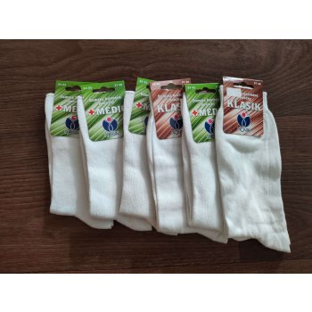 Bene ponožky dámské zdravotní bílé ponožky 6 párů