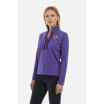 LA MARTINA WOMAN POLO L/S PIQUET STRETCH fialová