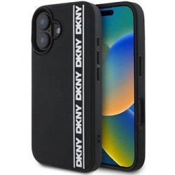 DKNY 3D Rubber Repeat Logo Line Zadní Kryt pro iPhone 16 Black