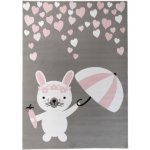 Nej-koberce Pinky Q161A Cute Bunny šedý
