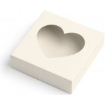 KRAFTHOUSE.EU Dárková krabička krémová čtvercová s okénkem KM-013CO Okno: Srdce – Zboží Dáma