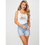 Guess Ozzie Sequin Tank bílé – Zboží Dáma