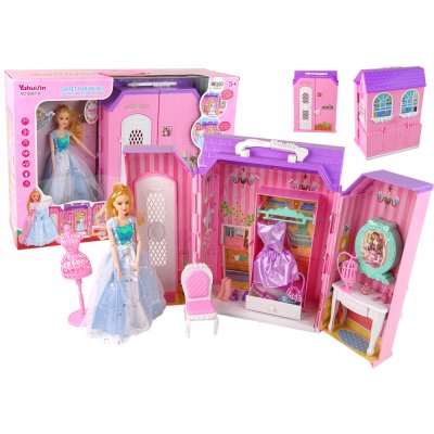 Lean Toys Domeček pro panenky se šatní skříní a s doplňky – Zboží Mobilmania