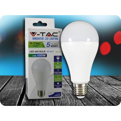 V-tac E27 LED žárovka 17W, A65, SAMSUNG CHIP Teplá bílá