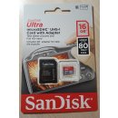 SanDisk Ultra microSDHC 16 GB UHS-I + adapter SDSQUNC-016G-GN6MA