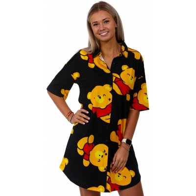 Modrá elegantní kojící i těhotenská košilka s medvídkem Pú 1C3255 modrá – Zboží Dáma