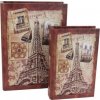 Úložný box Morex Dřevěná kniha Eiffelovka 2ks D1620