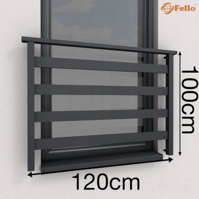 ALU BASIC Balkon francouzský 120 cm Balustráda 7016