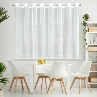 EUROFIRANY ZÁCLONA NA KROUŽCÍCH CASSIE 300X150 CM BÍLÁ – Zboží Mobilmania