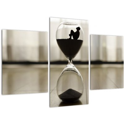 Obraz přesýpacích hodin, třídílný 90x60 cm – Zboží Mobilmania