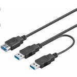 PremiumCord ku3y02 USB 3.0 napájecí Y A/Male + A/Male -- A/Female DUÁLNÍ (extra napájení) – Zboží Živě
