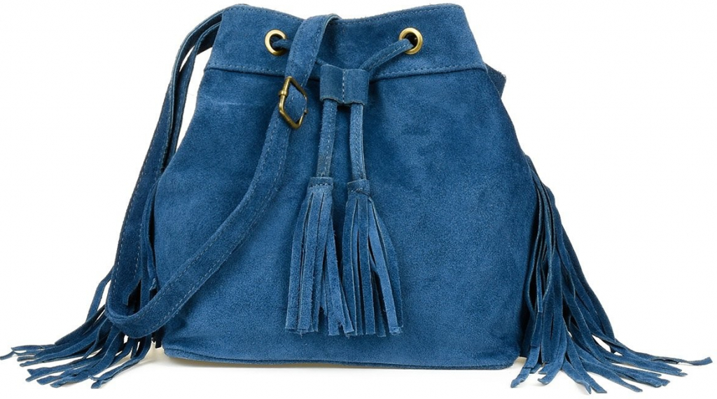 Beltimore W03 dámská semišová kabelka modrá
