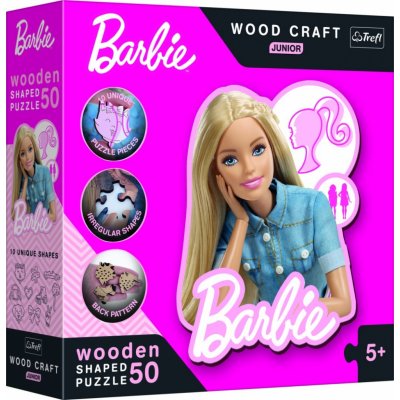 TREFL Wood Craft Junior Krásná Barbie 50 dílků – Hledejceny.cz